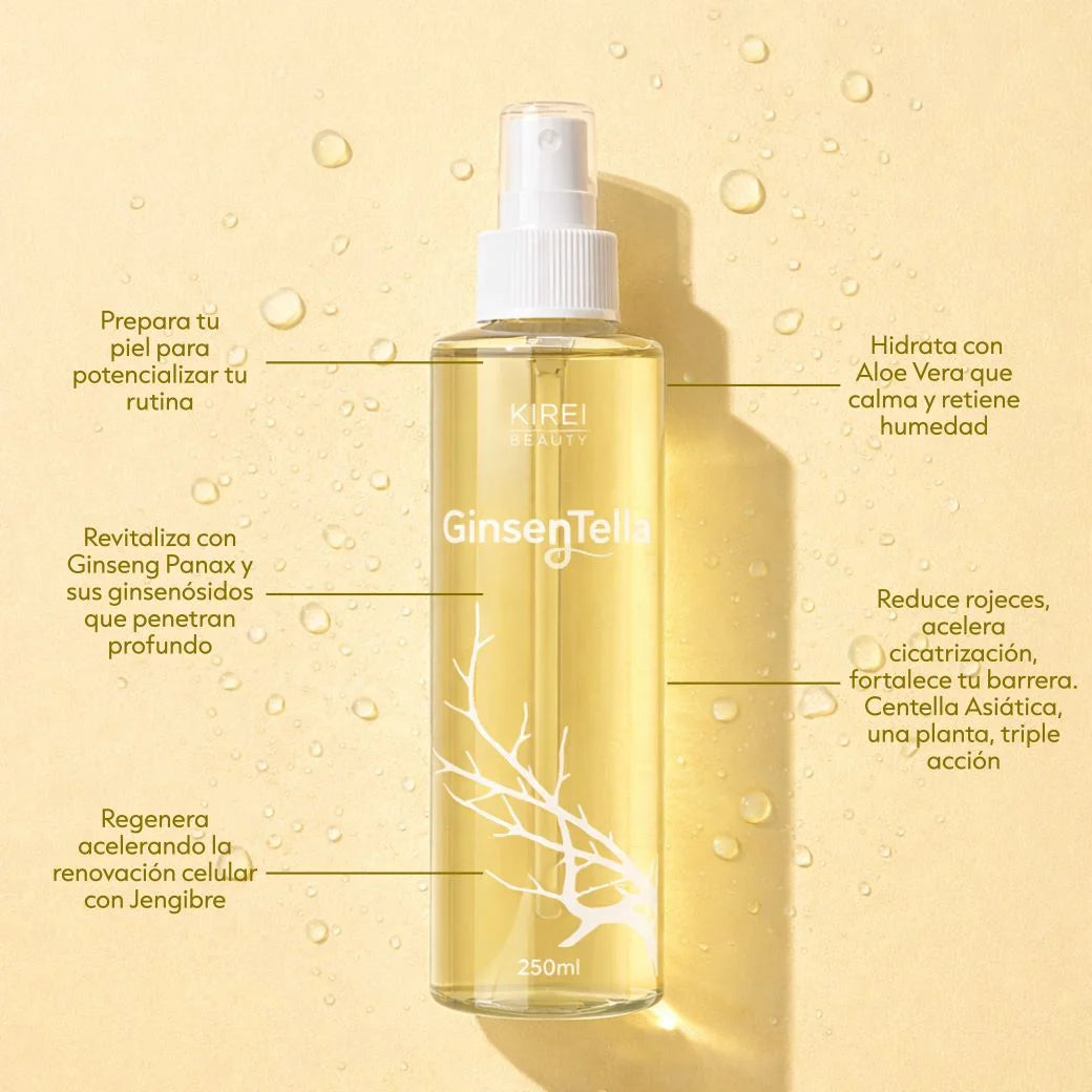 Tónico Facial GinsenTella con ginseng, centella asiática y ácido hialurónico