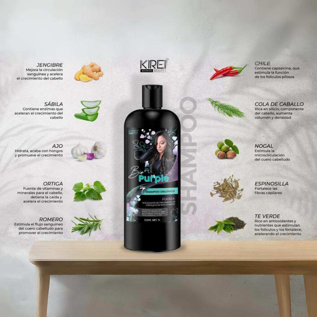 Kit acelerador de crecimiento shampoo y acondicionador Biopurple