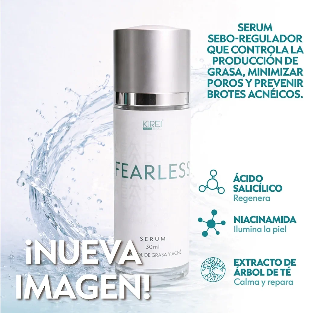 Tratamiento Sérum Fearless para piel con acné y poros dilatados