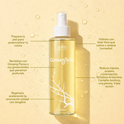 Tónico Facial GinsenTella - Ginseng, Centella Asiática y Ácido Hialurónico 250ml
