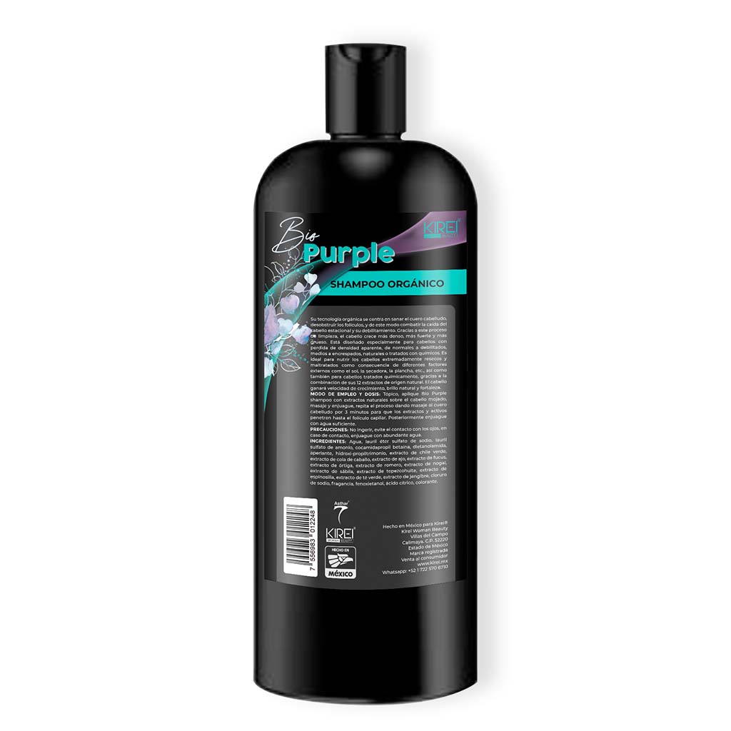 Shampoo orgánico acelerador de crecimiento Biopurple